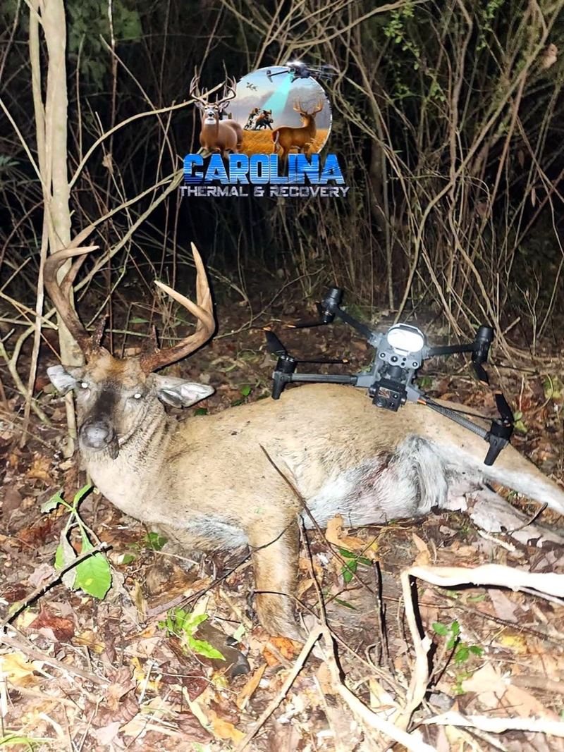 Buck recovered at night with the thermal drone beside him
